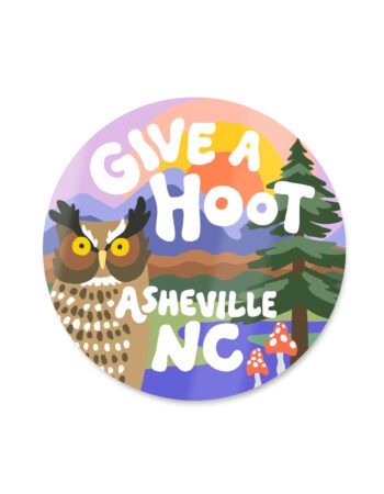 Asheville Give a Hoot Sticker