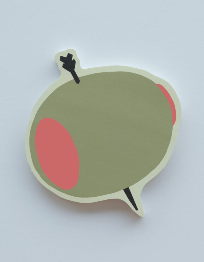 Olive Die-Cut Sticky Note Pad