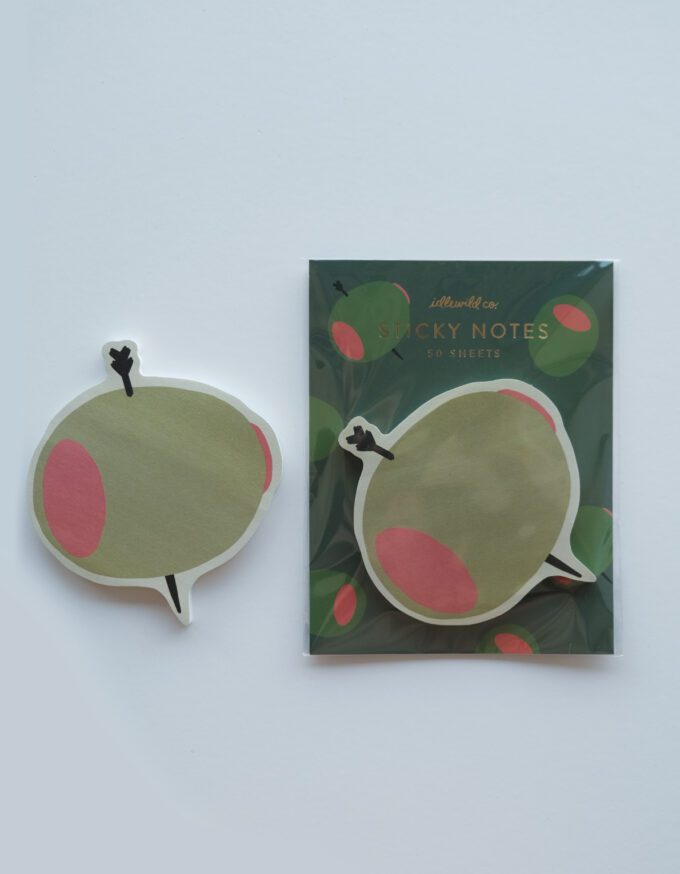 Olive Die-Cut Sticky Note Pad