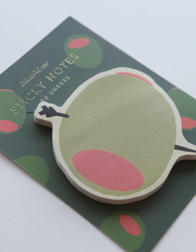 Olive Die-Cut Sticky Note Pad