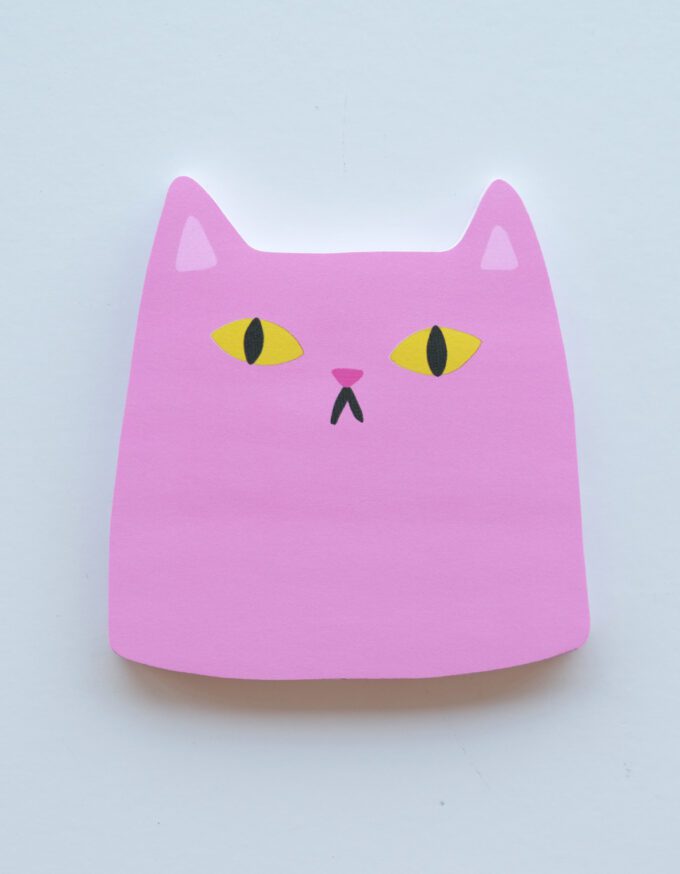 Pink Cat Die-Cut Sticky Note Pad