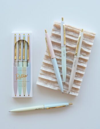 Pastel Rainbow Retro Pen Set