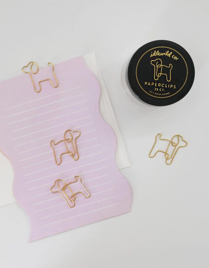 Dog Gold Plated Paper Clips